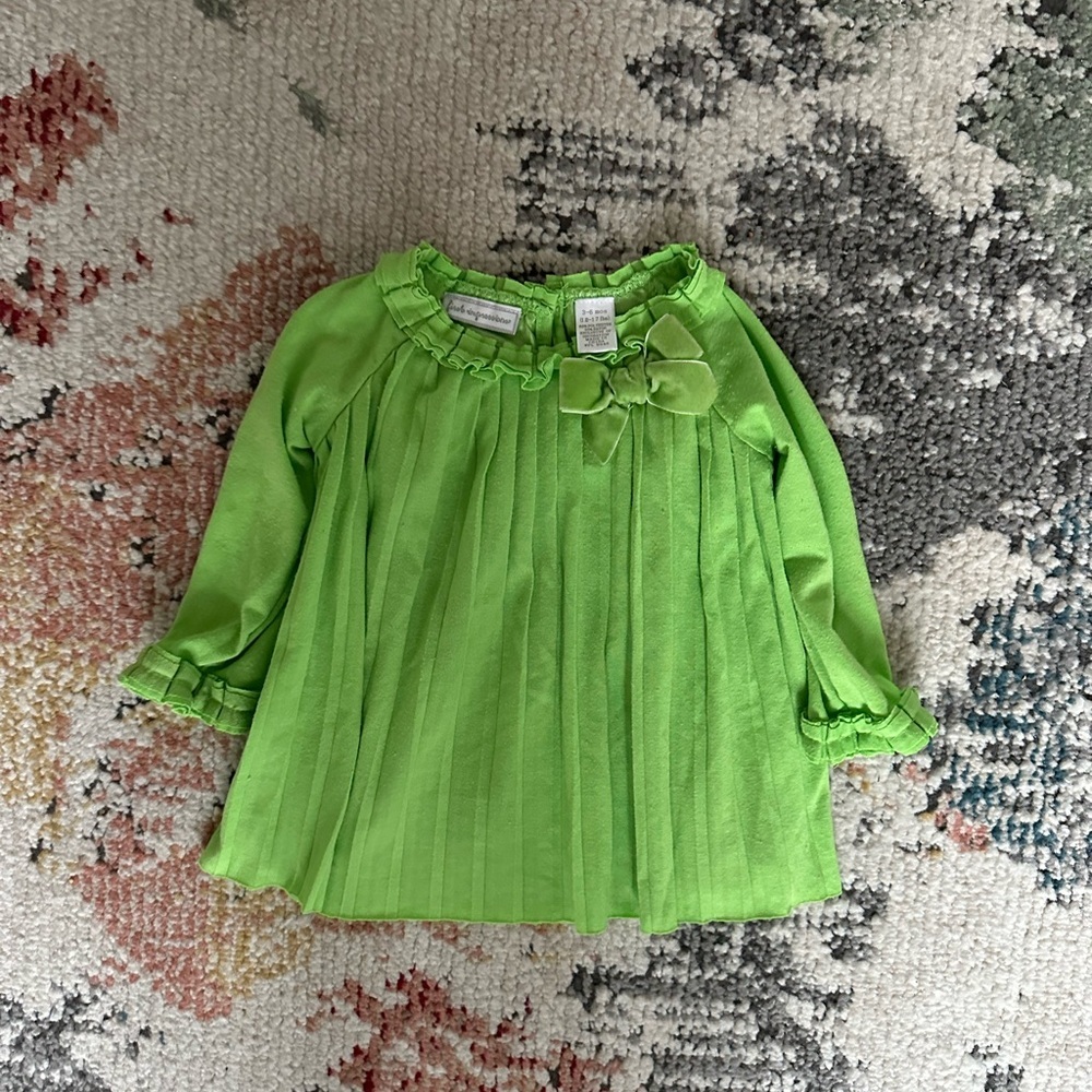 First Impressions Baby Girl Lime Green Tunic Dress Adorable 3-6 months 

Bin 19
